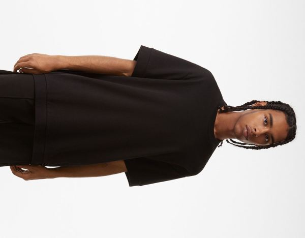 Black Men's Bershka Boxy-fit Short Sleeve T Shirts | gXum11lB2PS