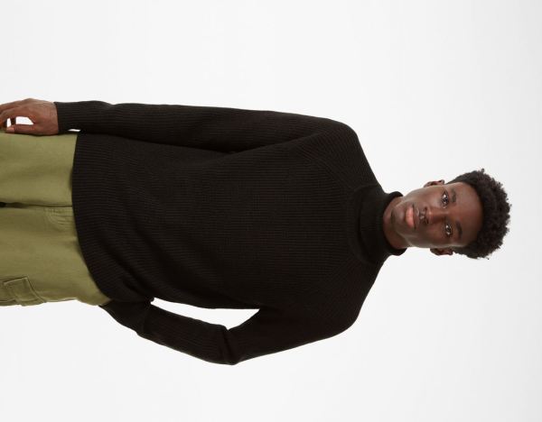 Black Men's Bershka Chunky High Neck Sweater Sweaters | o6qFgQLkTCP