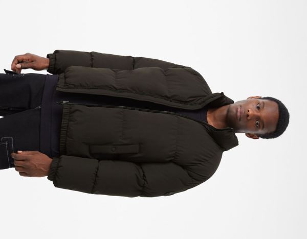 Black Men's Bershka Puffer Down Jackets | impij6mPT74