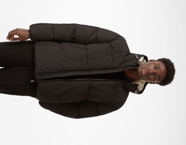 Black Men's Bershka Puffer With Hood Down Jackets | yPTIIeD4Jsv