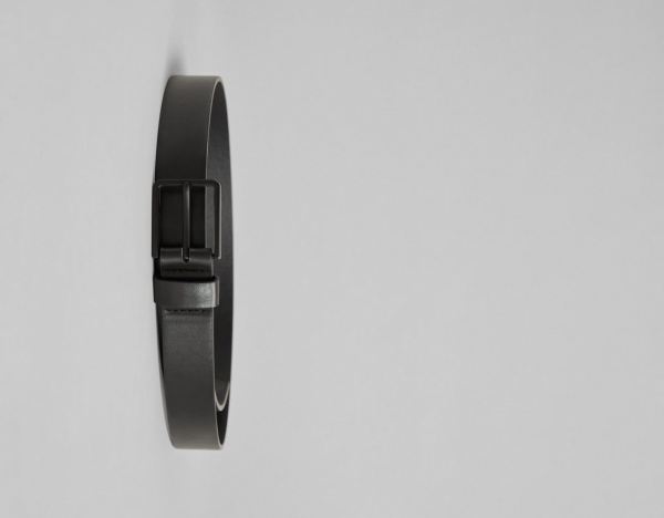 Black Men's Bershka Thin Faux Leather Belts | eDPG3urftvR