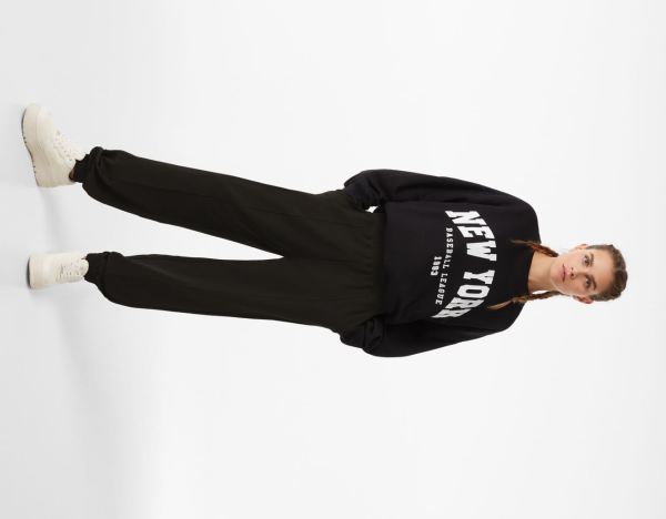 Black Women's Bershka Boxing Sweat Pants | ohdgtfwhugk