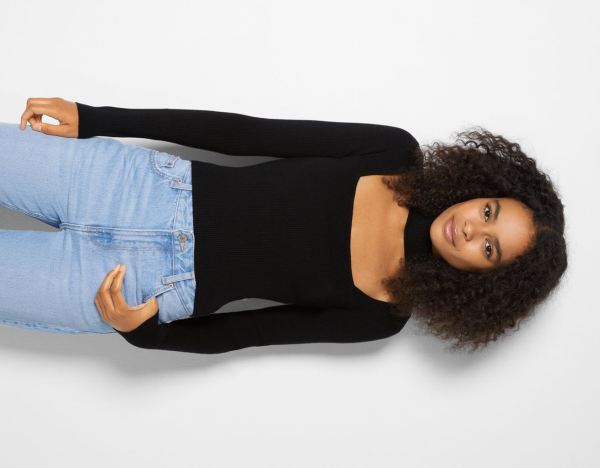 Black Women's Bershka Sweater With Choker Neck Knitwear | DJmTsur93Nv