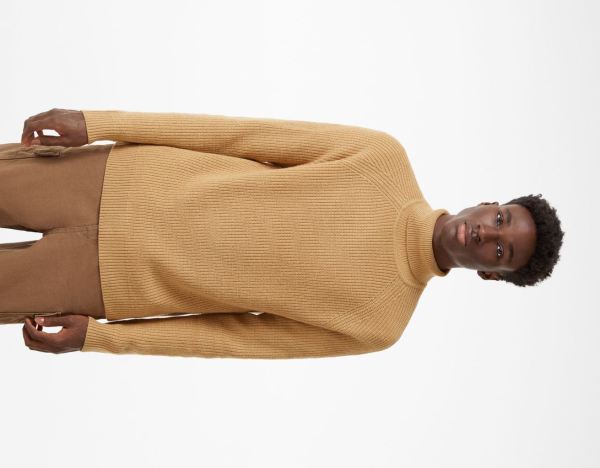 Brown Men's Bershka Chunky High Neck Sweater Sweaters | YbMKsUvKrzy