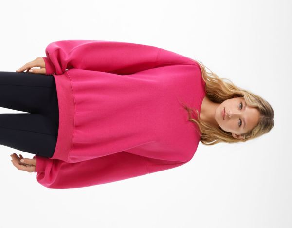 Fuchsia Women's Bershka Oversize Crew Neck Sweatshirts | ePgaZXwEocA