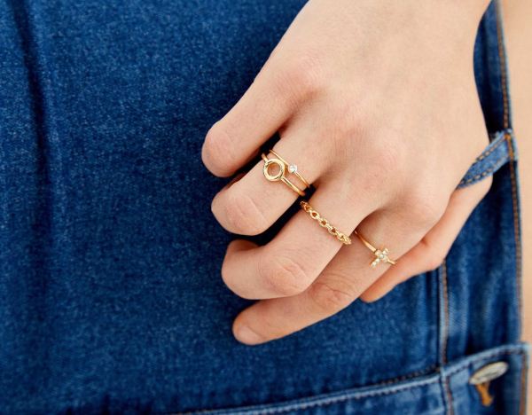 Gold Women's Bershka Set Of 15 Gold-effect Cross Rings Jewelry | ITThUp8vrOV