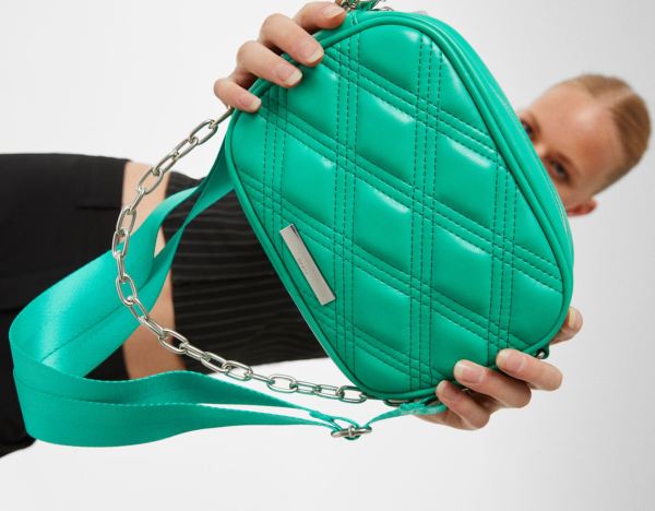 Green Women's Bershka Crossbody With Chain Bags | PcyZjUWQVX8