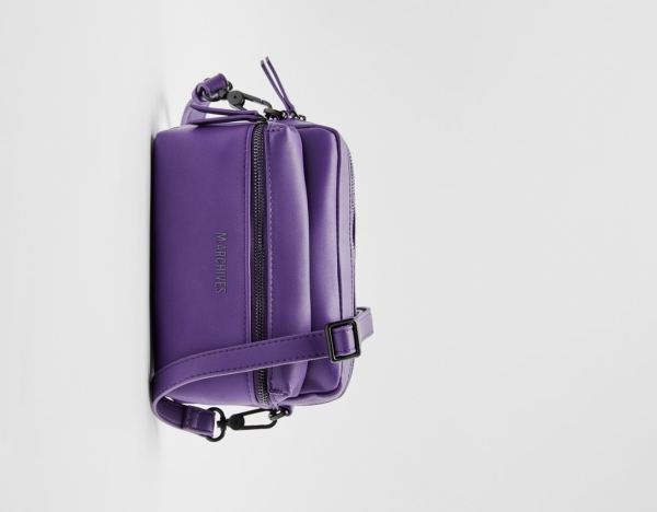 Purple Men's Bershka Basic Crossbody Bags | uXy2Qy56aFT