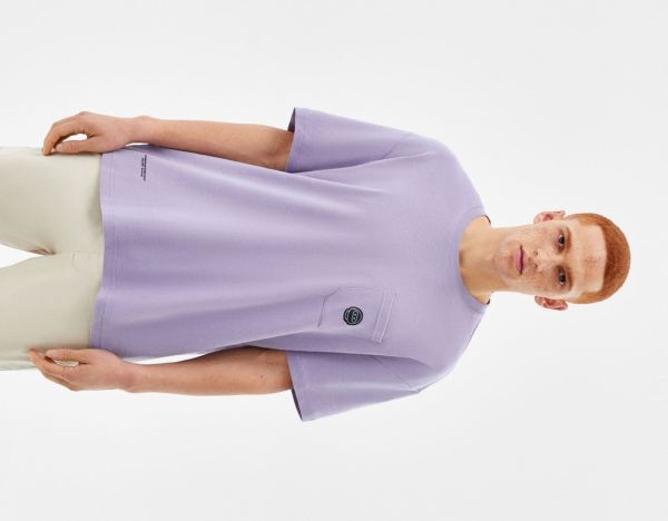 Purple Men's Bershka Boxy-fit Short Sleeve T Shirts | QqkVWKfzdfY