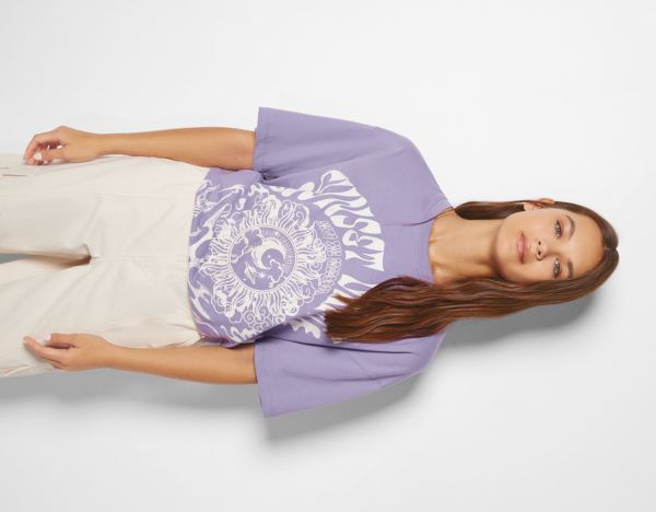 Purple Women's Bershka Short Sleeve With Print T Shirts | rxjiVaGZZIF