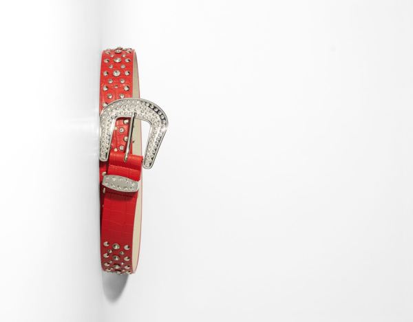 Red Women's Bershka Cowboy With Bejeweled Studs Belts | AhzjxJShDPf