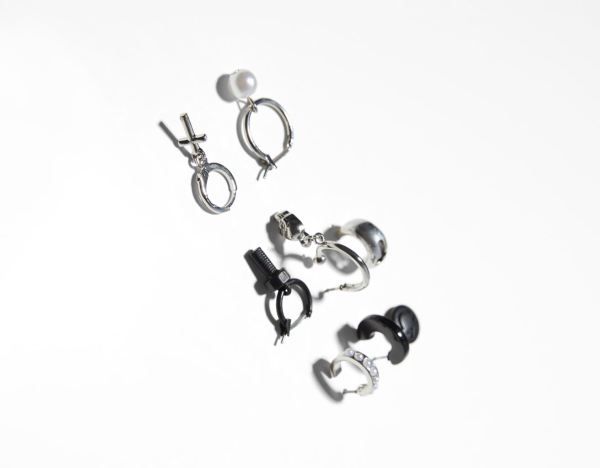 Silver Men's Bershka Set Of 9 Cross Earrings Jewelry | PGNKHWUepBe