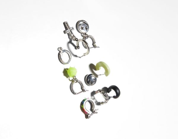 Silver Men's Bershka Set Of 9 Pairs Of Colored Earrings Jewelry | MSRZmnA6dXP