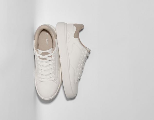 White Men's Bershka Contrasting Trainers | hEYLiKGUTap