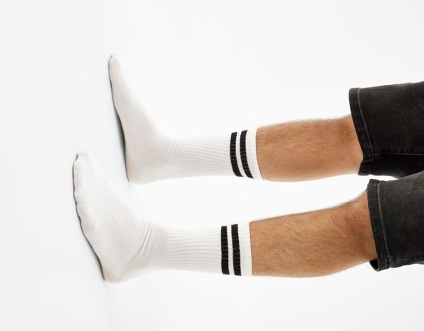 White Men's Bershka Set Of 3 Pairs Of Striped Socks | m71JQqUfNRv