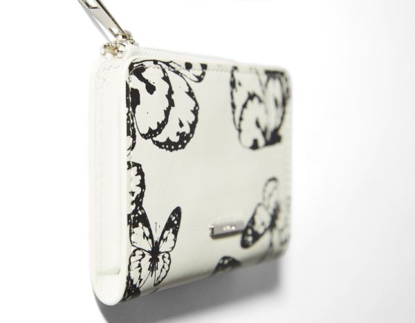 White Women's Bershka Butterfly Print Wallet Bags | qg5nMZbg3ch