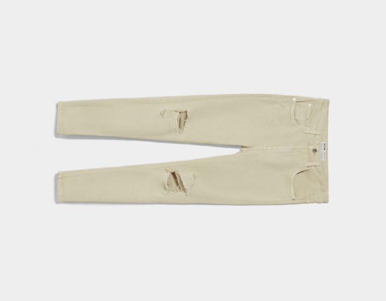 Beige Men's Bershka Super Skinny Ripped Jeans | 9tybWgOezfi