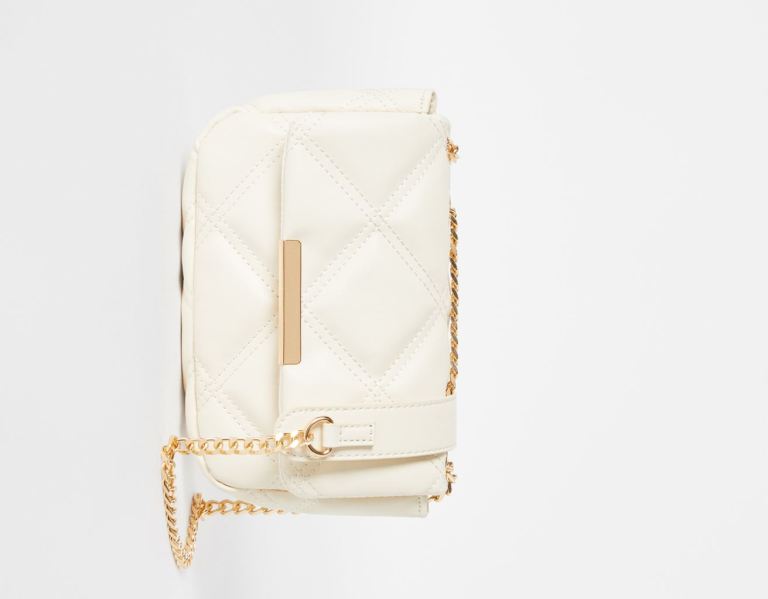 Beige Women's Bershka Faux Leather Quilted Vinyl Bags | jwawf8TSaAb