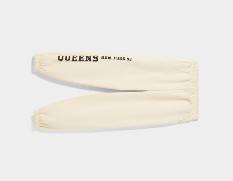 Beige Women's Bershka Plush Sweat Pants | GqdoijiAjCM