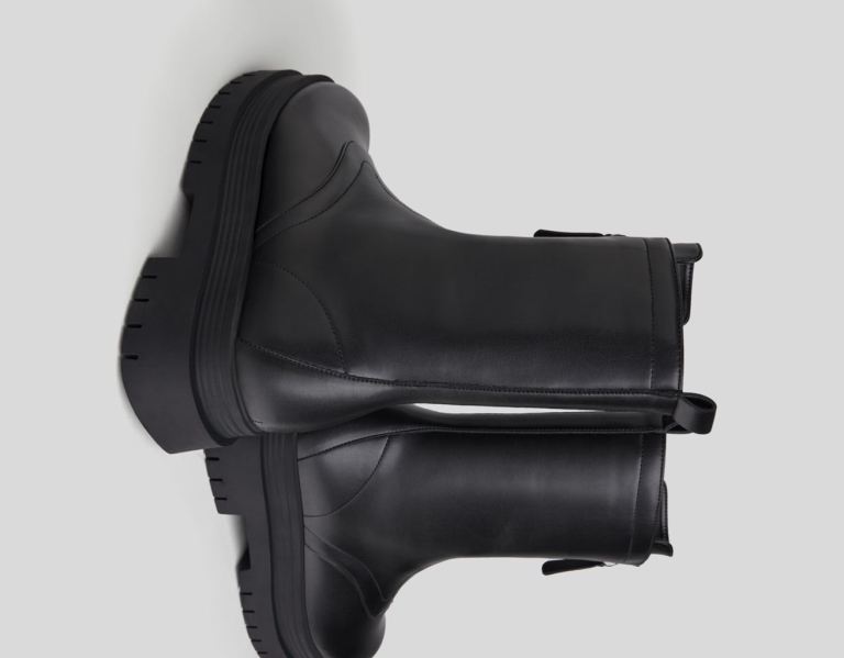 Black Men's Bershka Ankle With Front Zipper Ankle Boots | uYQjXffTClf