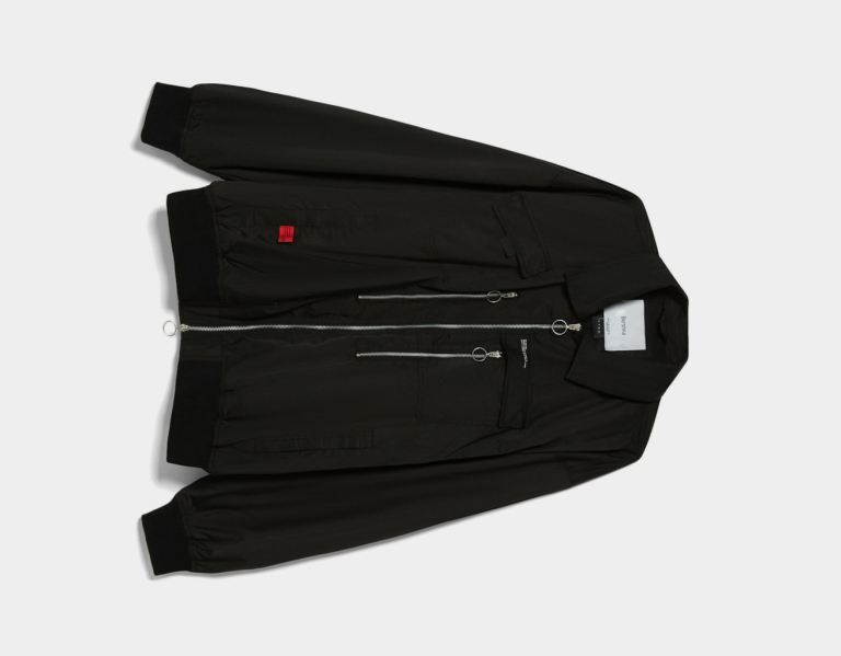 Black Men's Bershka Bomber With Zippers Jackets | nEPhNjUZLOg