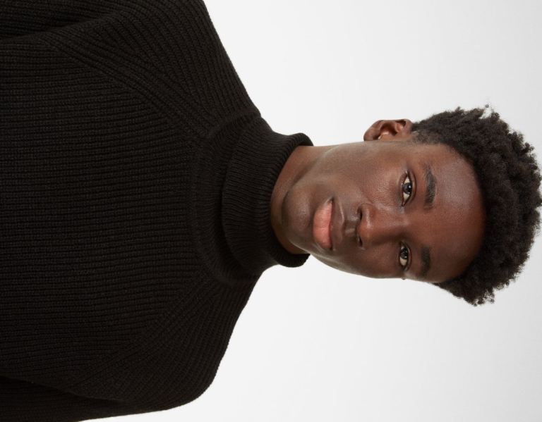 Black Men's Bershka Chunky High Neck Sweater Sweaters | o6qFgQLkTCP