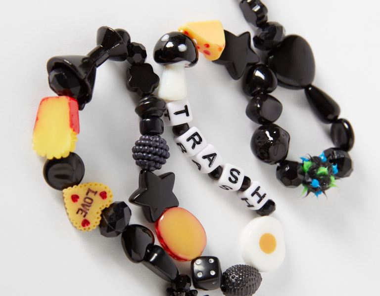 Black Men's Bershka Fun Food Necklace Jewelry | 7Dzli7YMbSj