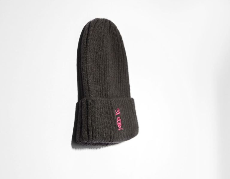 Black Men's Bershka Funny Embroidered Beanie Caps | C5TnTMm6A6B