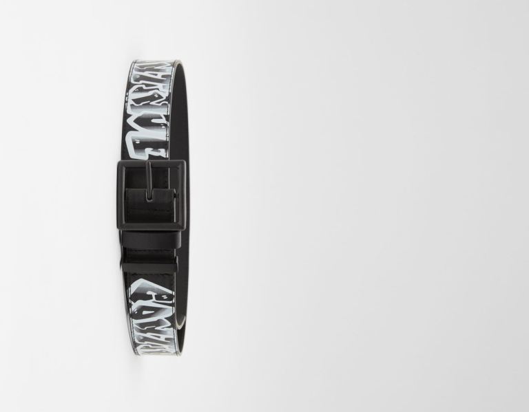 Black Men's Bershka Graffiti Belts | 5rGDcxPFThT