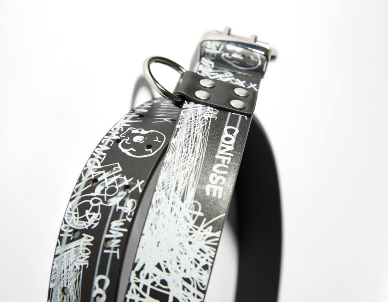 Black Men's Bershka Graffiti Print Belts | zvChzd4UOxt