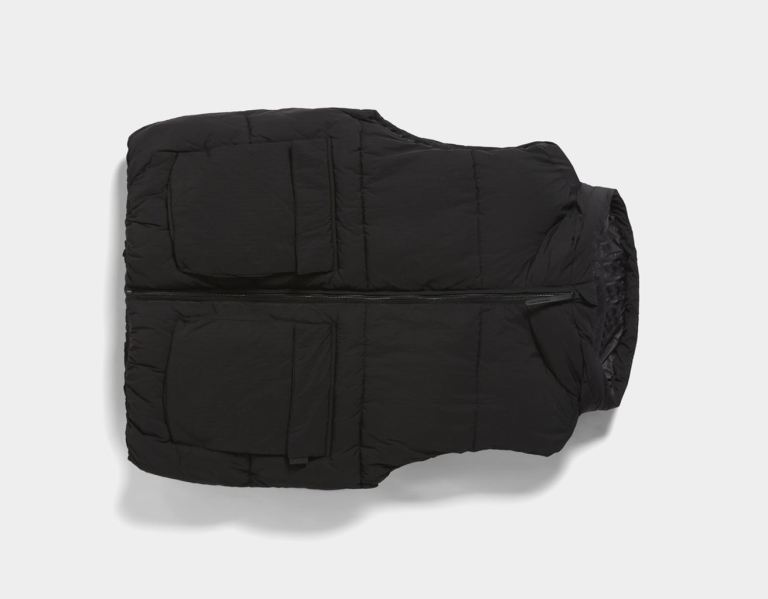 Black Men's Bershka Hooded Puffer Vest | YoxNY0TLWlT