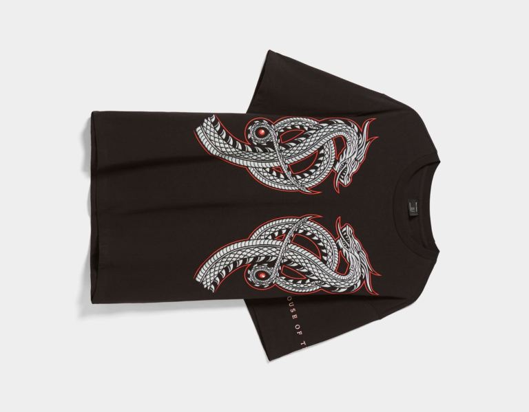 Black Men's Bershka House Of Dragons Oversize Boxy-fit T Shirts | m9tCrwxrsI0