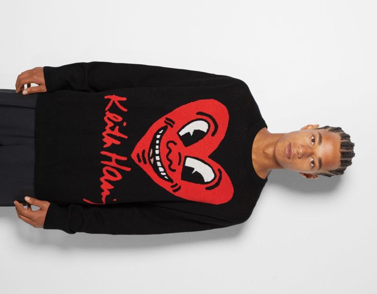 Black Men\'s Bershka Keith Haring Print Sweater Sweaters | cfqtZ8n6HOA