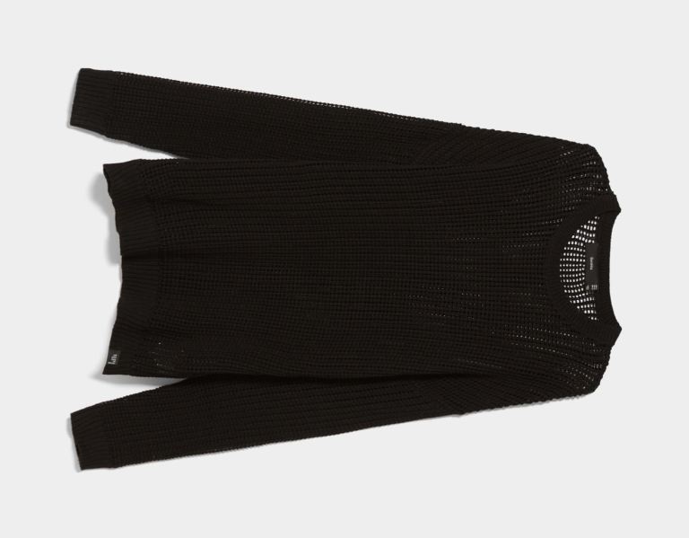 Black Men's Bershka Mesh Crewneck Sweater Sweaters | 4pCtO3gdvr8