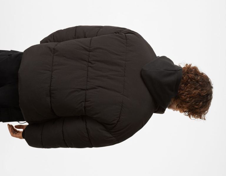 Black Men's Bershka Oversize Puffer Down Jackets | gdg5MxjIIXw