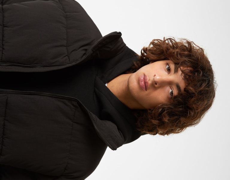 Black Men's Bershka Oversize Puffer Down Jackets | gdg5MxjIIXw