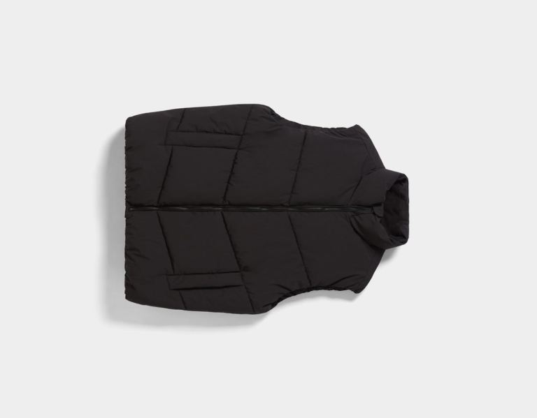 Black Men's Bershka Puffer Gilet Outerwear | Uxe7zoIBhWY