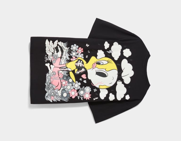 Black Men's Bershka Regular Fit Short Sleeve With Looney Tunes X Coté Escrivá Print T Shirts | Qpwel9S6Yvx