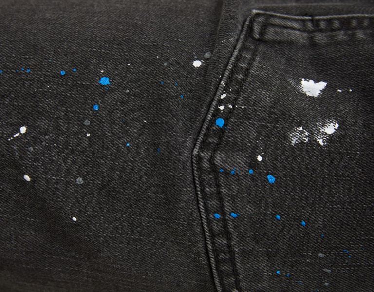 Black Men's Bershka Ripped Paint Splatter Skinny Jeans | O7OSIXd6nUQ