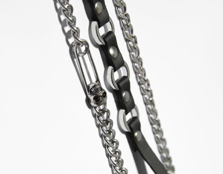 Black Men's Bershka Set Of 5 Chain Bracelets Jewelry | ugsaPWWwPVb