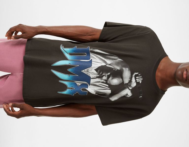 Black Men's Bershka Short Sleeve Dmx Print T Shirts | pfiZ6hCetOE