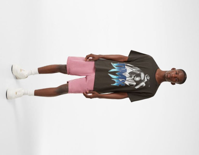 Black Men's Bershka Short Sleeve Dmx Print T Shirts | pfiZ6hCetOE