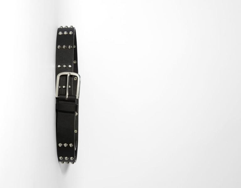 Black Men's Bershka Studded Belts | ngYoBWBvkT2