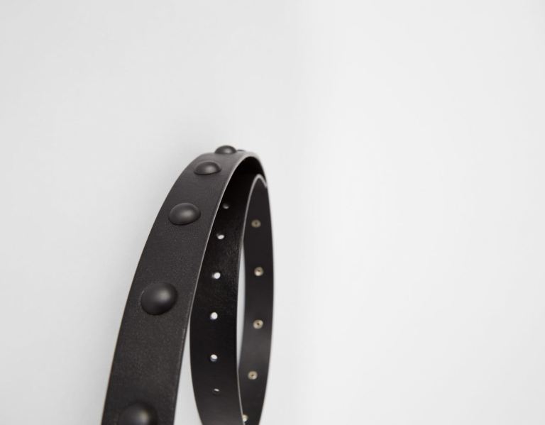 Black Men's Bershka Studded Faux Leather Belts | yIggLp0IBY0