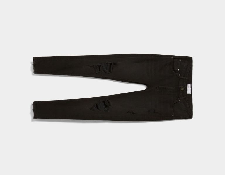 Black Men's Bershka Super Skinny Ripped Jeans | 87w67JFpW6w