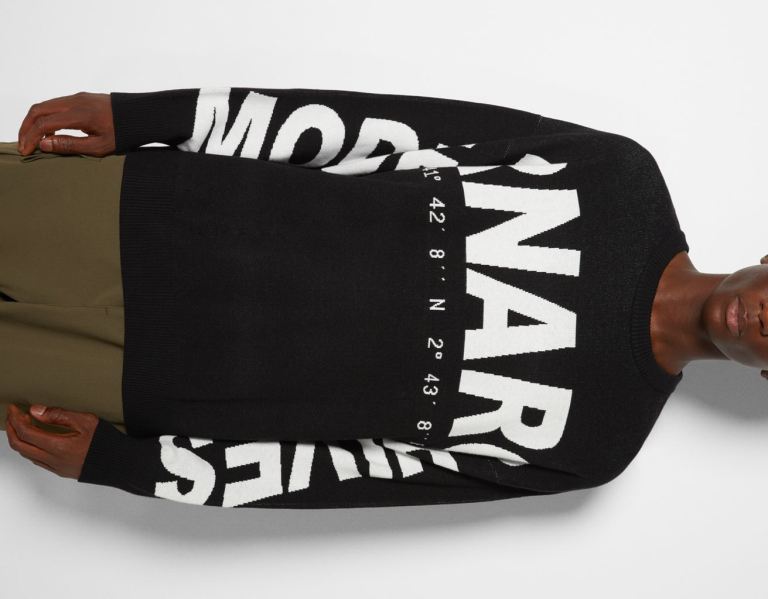 Black Men's Bershka Sweater With Lettering Sweaters | P4h4JJyW4Jm