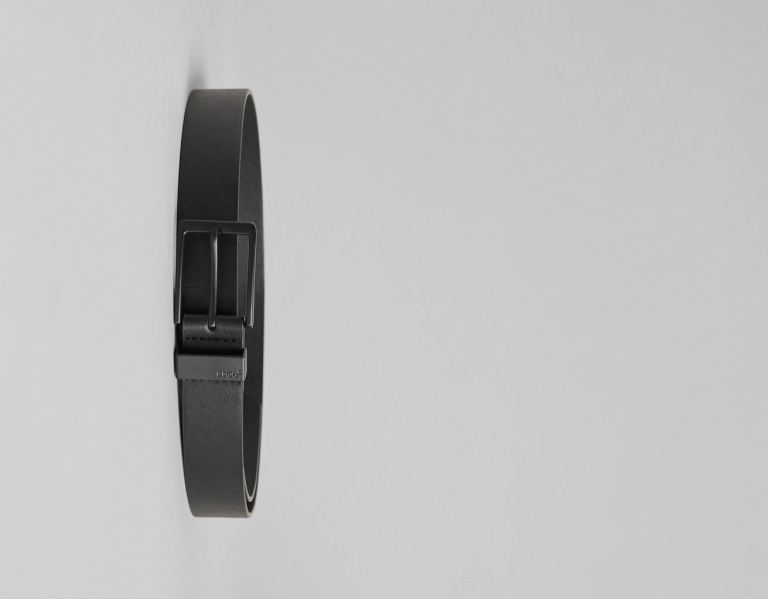 Black Men\'s Bershka Wide Belts | cJ87KtiUw8G