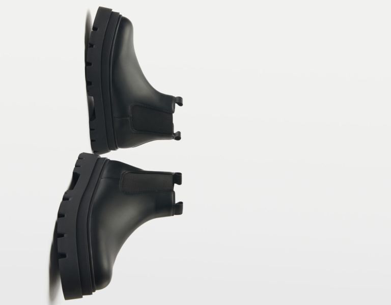 Black Men's Bershka With Elastic Gores Ankle Boots | 05wSG7AZzV0