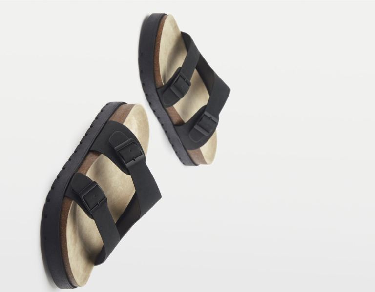 Black Men's Bershka With Straps And Buckles Sandals | g49hrxM1Qyp