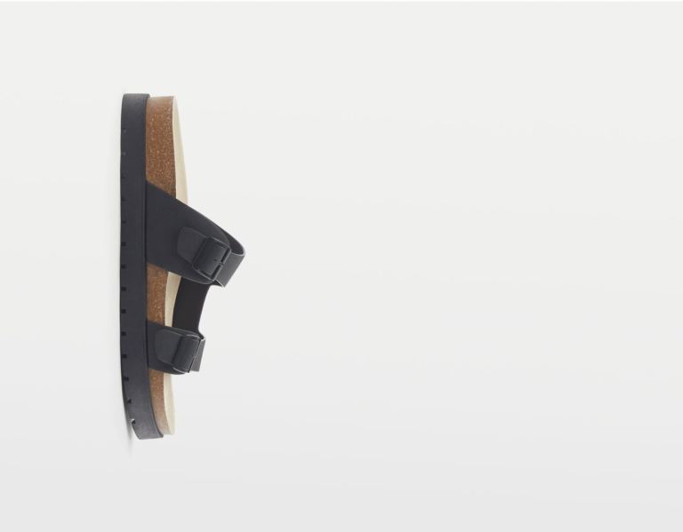 Black Men's Bershka With Straps And Buckles Sandals | g49hrxM1Qyp